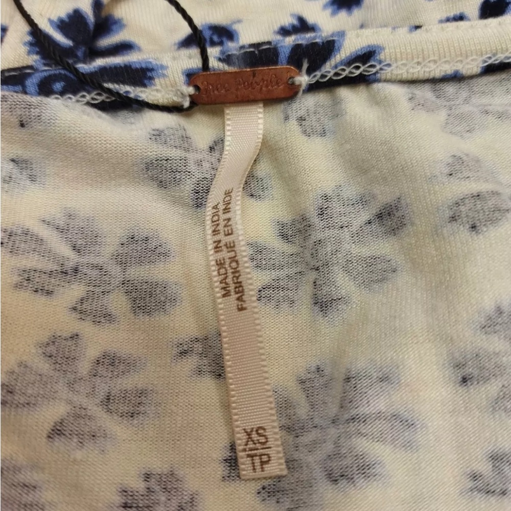 Free People Blue and White Floral Mini Dress NWOT - Picture 5 of 7